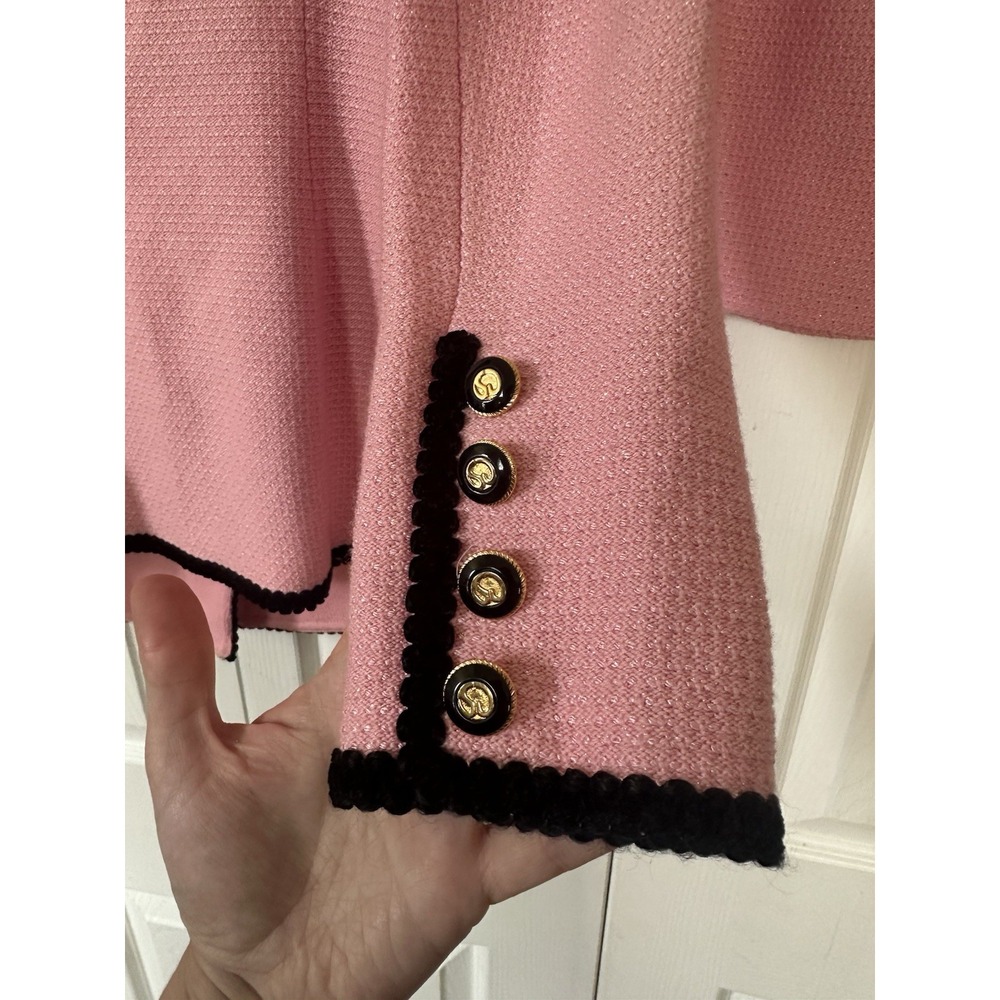 St. John TEXTURED KNIT 2pc SUIT JACKET+SKIRT Sz 6 PALE PINK CHIC - Picture 16 of 16